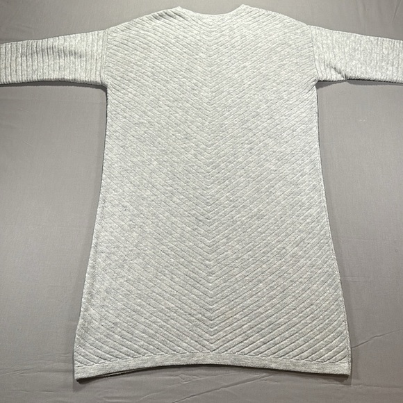 Oliver Bonas Ribbed Knit Sweater Dress, Long Sleeve, Gray, Textured - Womens 8 - Picture 9 of 15